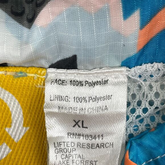 LRG Jacket Mens XL You's A Toy Hooded Windbreaker Multicolor Ripstop Full Zip - Picture 11 of 13